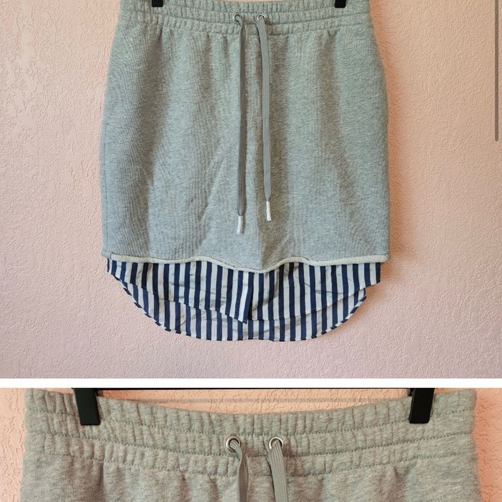 Alexander Wang Layer Striped Pull On Elastic Waist Skirt View 2